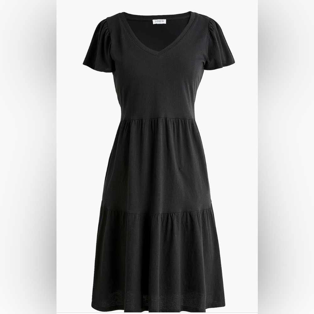 J. Crew Black V-Neck Tiered Mini Dress - 3X